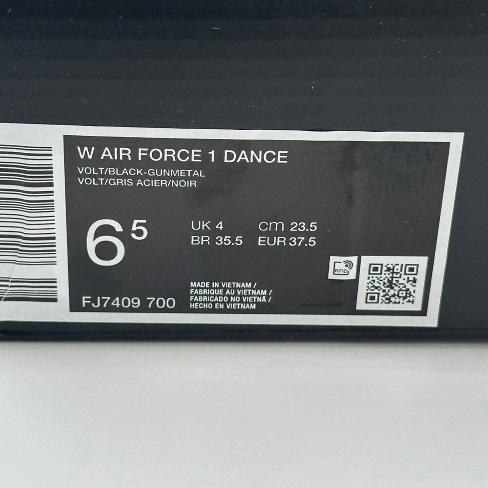 Women's Nike Air Force 1 Dance Volt/Black-Gunmetal FJ7409-700 Sz 6.5 - Picture 11 of 11